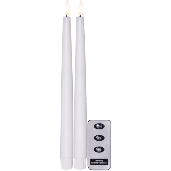 LED antikljus 2-pack från Star Trading, flamme, slim