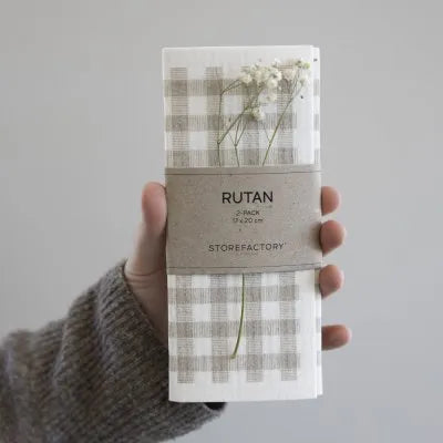 Rutan disktrasa  från  Storefactory, beige & vit, 2-pack