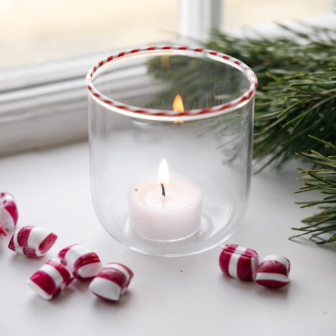 Gränna ljuslykta från Storefactory, polkagris