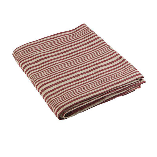 Karin bordsduk från Fondaco, röd/vit randig, 140x250 cm