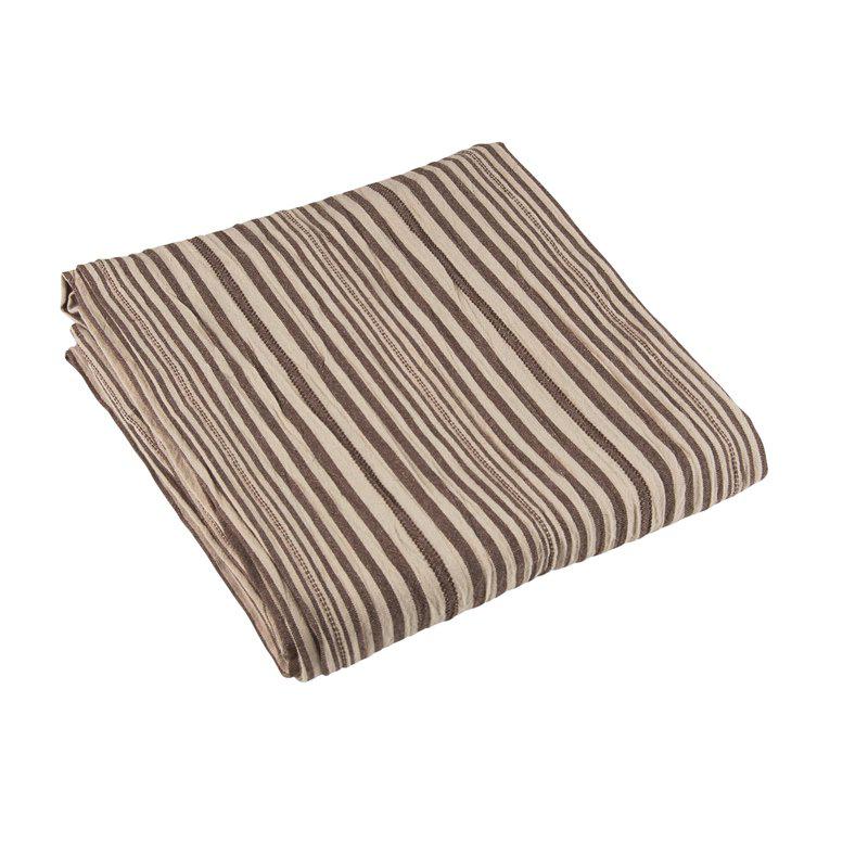 Karin bordsduk från Fondaco, brun/vit randig, 140x250 cm