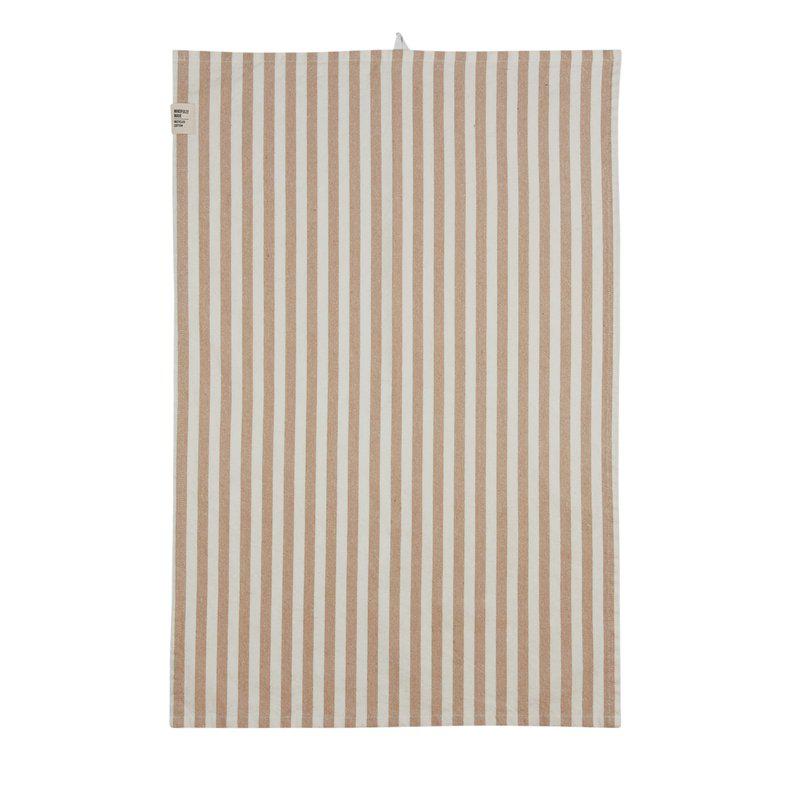 Svea kökshandduk från Fondaco, beige/vit, randig