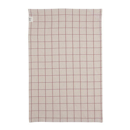 Axel kökshandduk från Fondaco, beige/röd, rutig