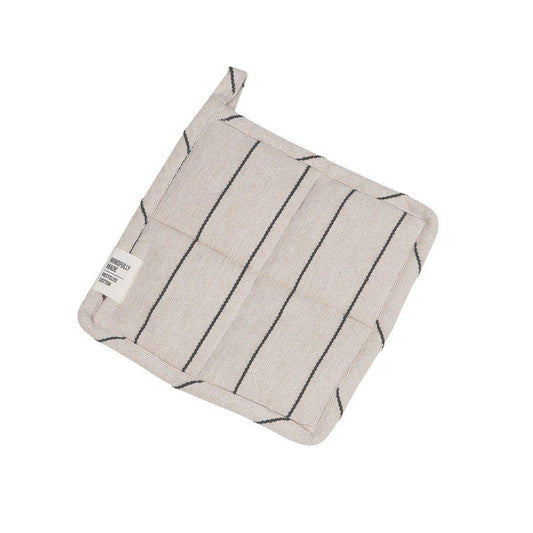 Lucas grytlapp från Fondaco, beige/svart, randig