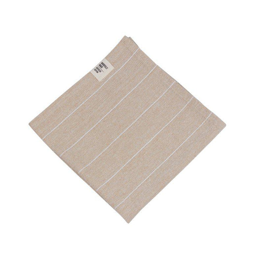 Lucas tygservett från Fondaco, beige/vit, randig, 45x45 cm