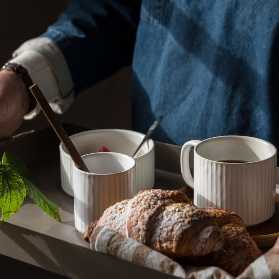 Assiett räfflad från Ernst Form, naturvit, 16 cm