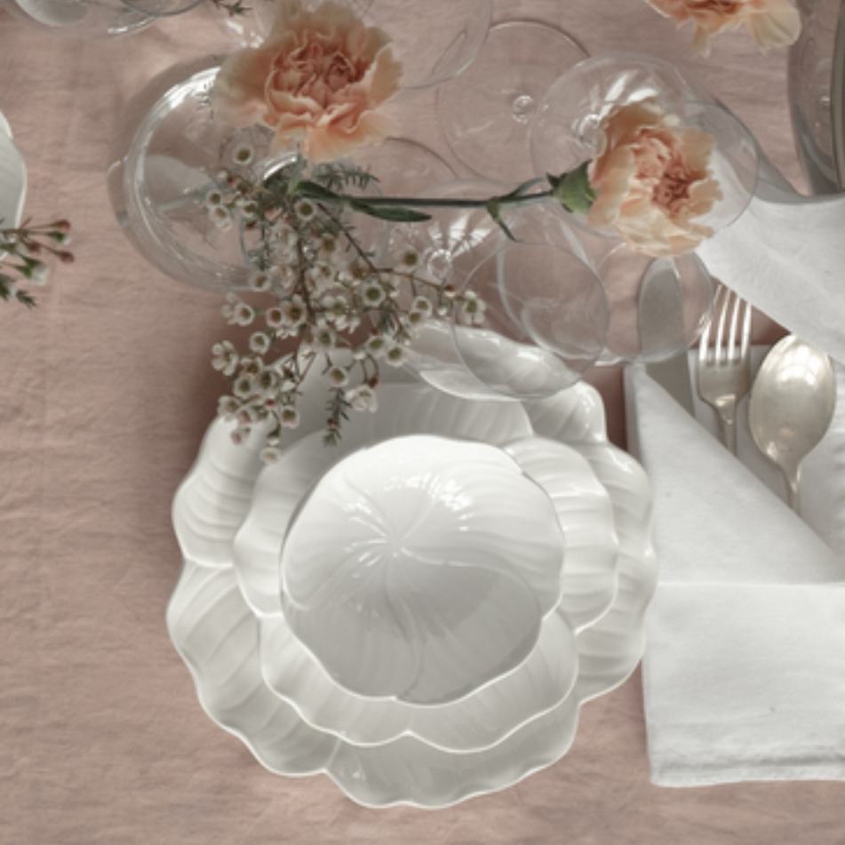 Flora tallrik från Stiernholm, vit, 25 cm