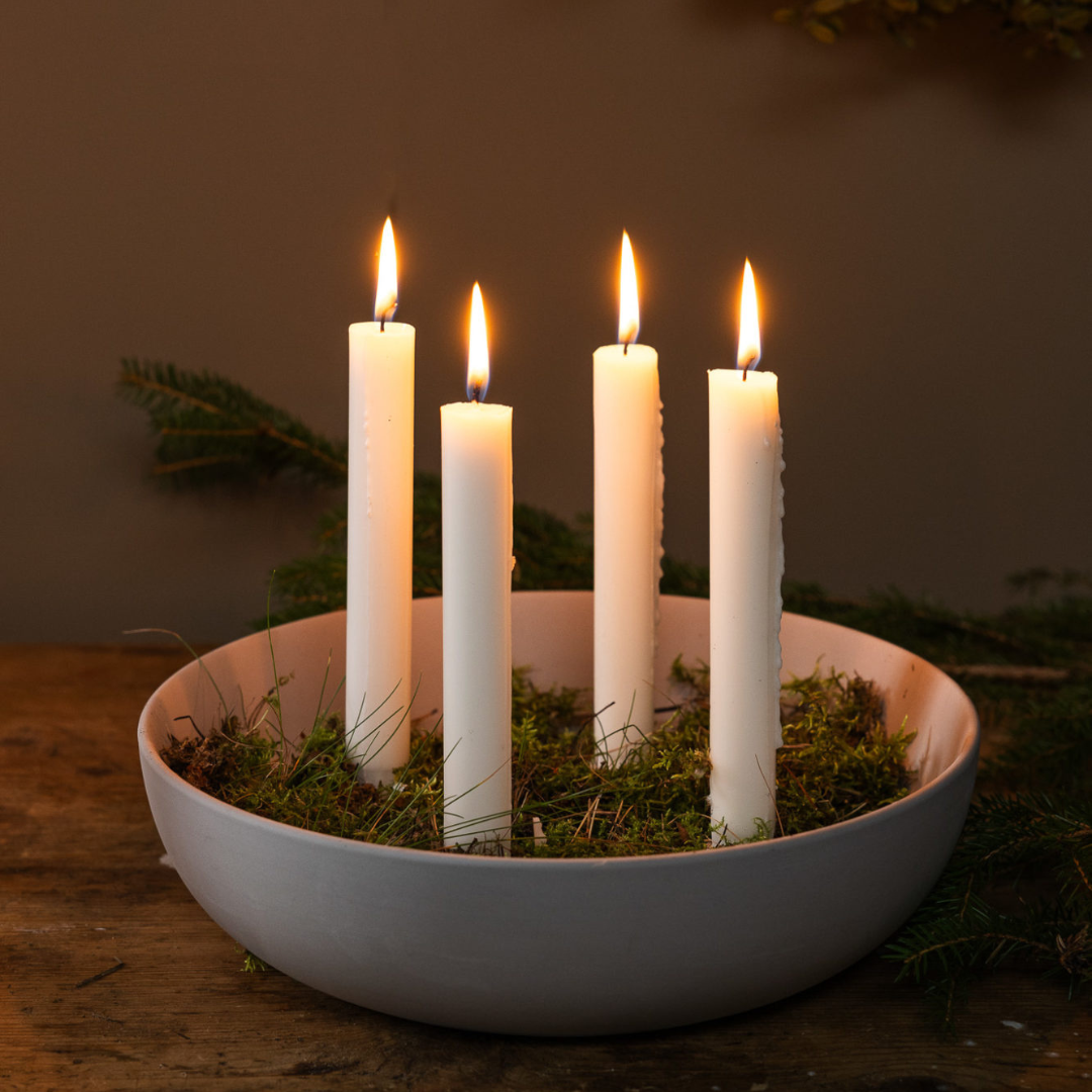 Granholmen adventsljusstake/ljusstake från Storefactory, ljusgrå, stor