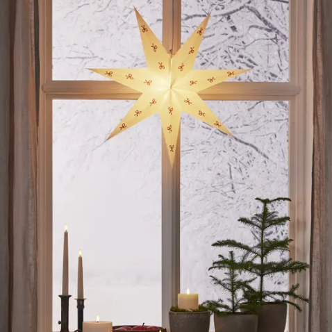 Adventsstjärna Saga från Star Trading, 60 cm, rosetter