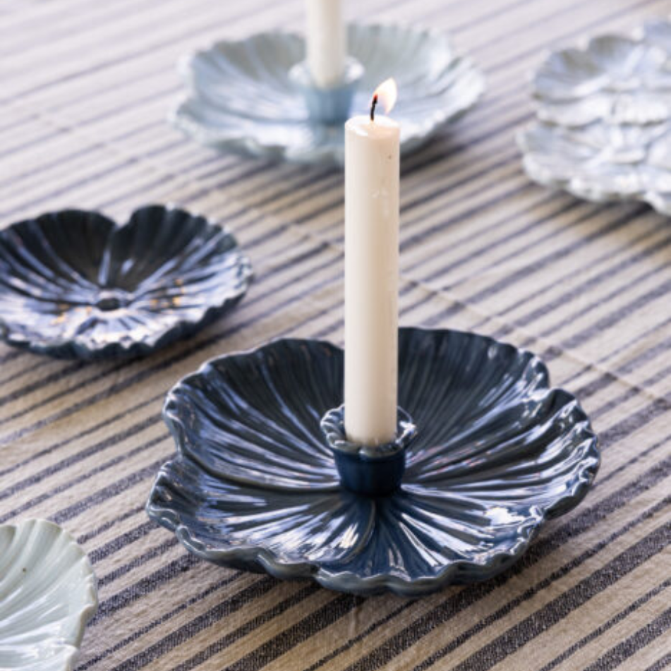 Botanik ljusstake från Storefactory, mörkblå, stor