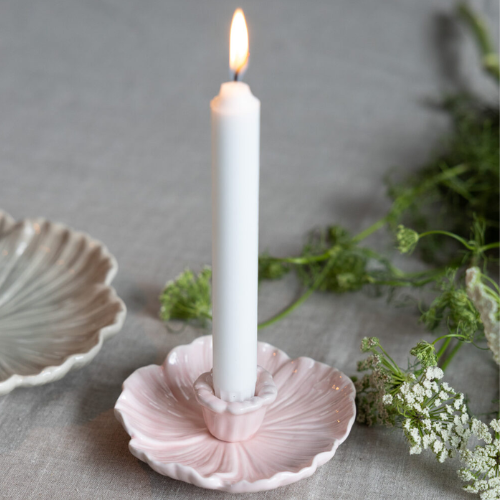 Botanik ljusstake från Storefactory,rosa, liten, vår, påsk , storefactory, inredningsbutik Kalmar, inredning, lantligt, lantlig inredning, keramik, Heminredning, dukning, duka