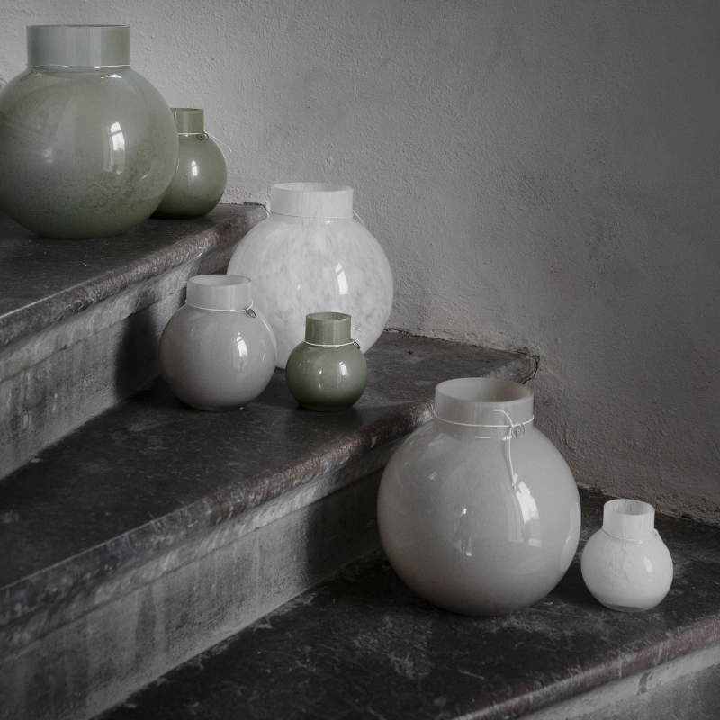 Glasvas från Ernst Form, beige, liten