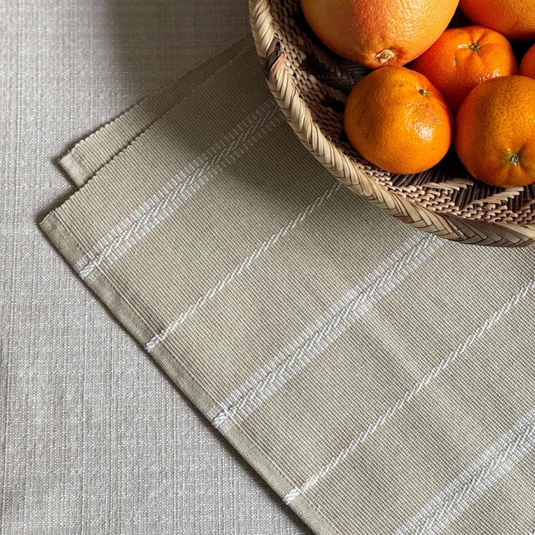 Herman löpare från Recycling by Wille, randig, beige, 45x140