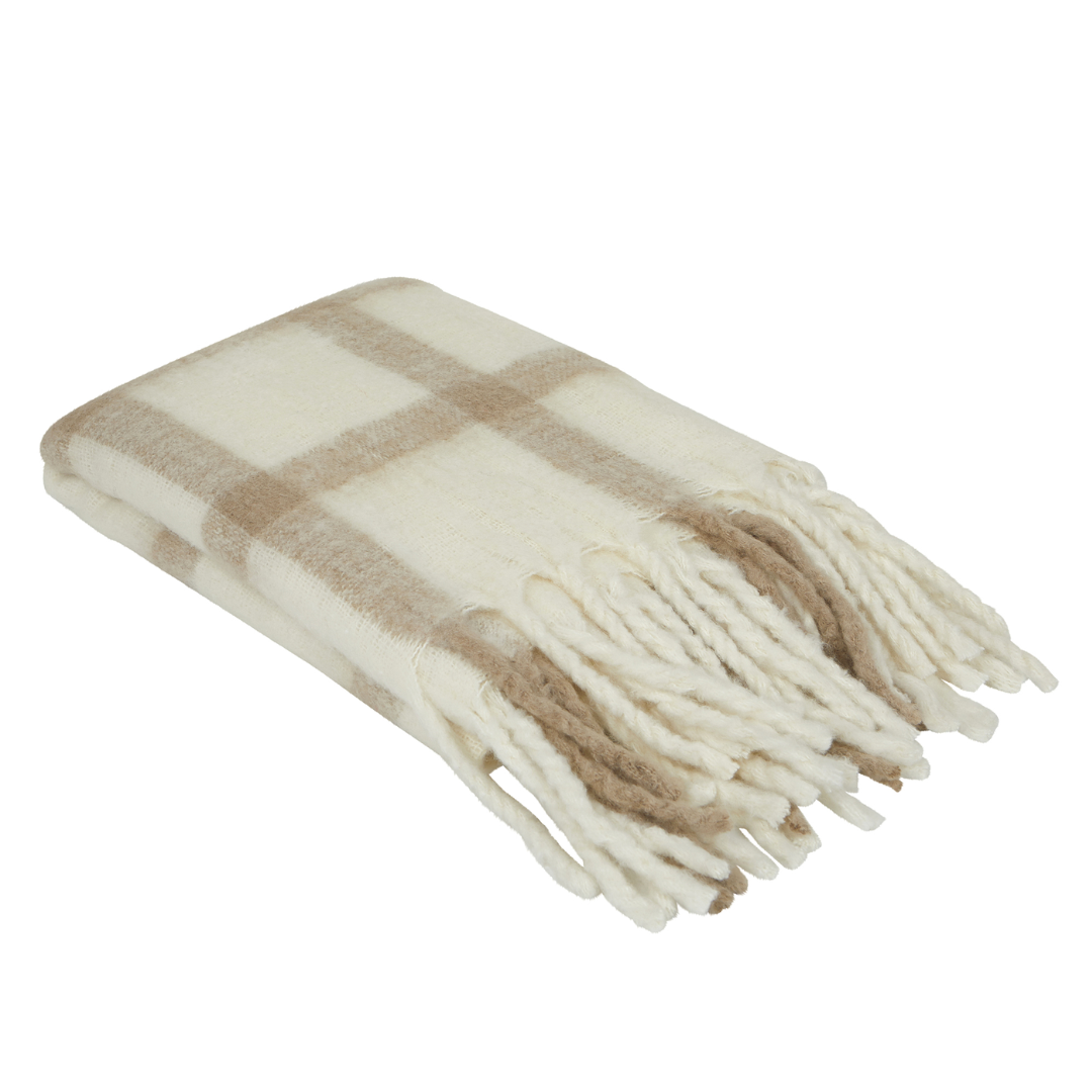 Koster pläd från Fondaco, vit/beige rutig