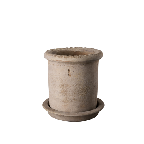 Kruka med fat, terracotta från Ernst Form, liten