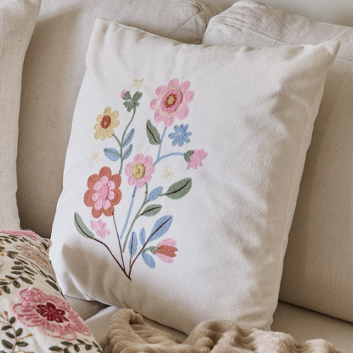 Kuddfodral Greta från Redlunds, 45x45 cm, rosa blommigt