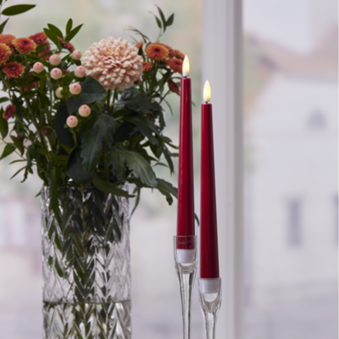 LED antikljus 2-pack från Star Trading, candy, med timer, jul , juldekoration