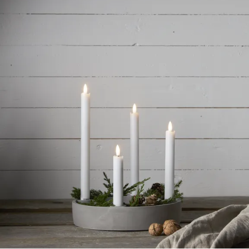 LED antikljus 4-pack från Star Trading, flamme, med timer jul julbelysning