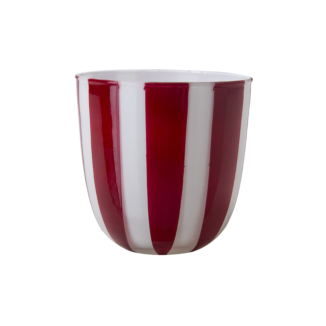 Cirkus ljuslykta från Affari of Sweden, randig röd/vit, liten