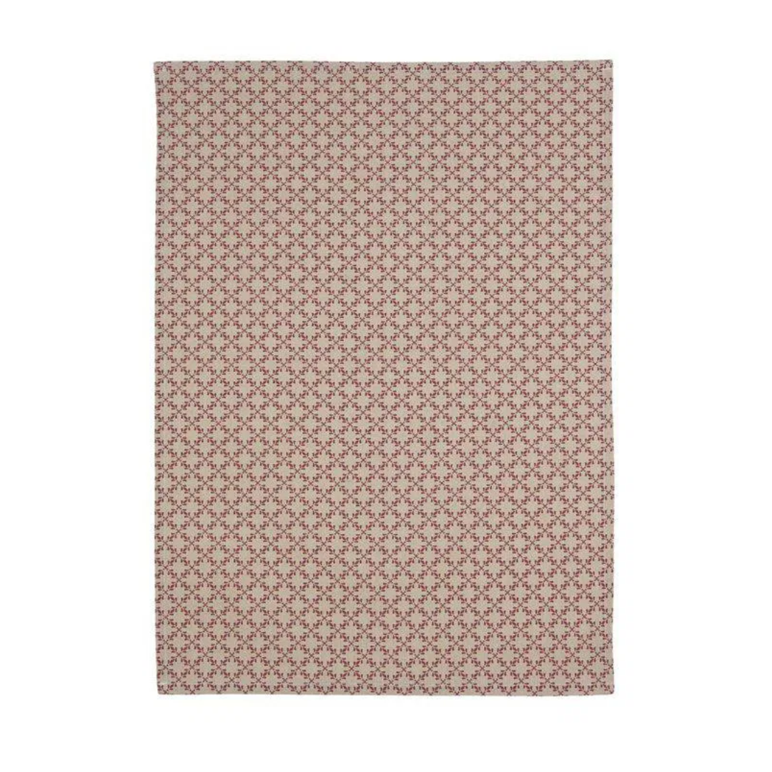 Ines Kökshandduk från Fondaco, Beige/Röd 50x70