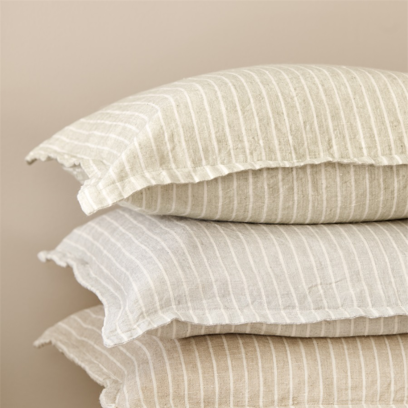 Linne rand kuddfodral från Redlunds, 45x45 cm, grå