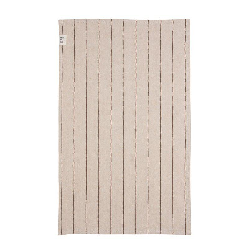 Lucas kökshandduk från Fondaco, beige/nougat randig