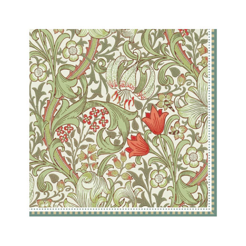 Pappersservetter från William Morris, blommigt, Golden Lily