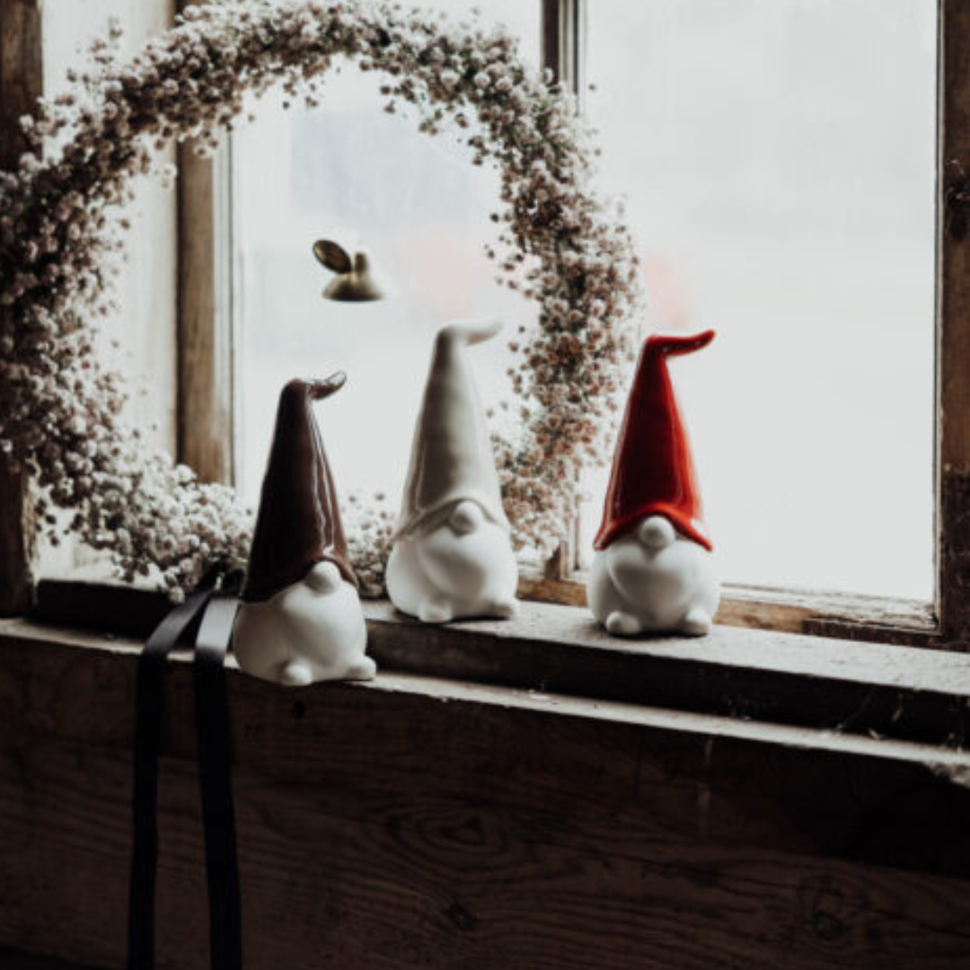 Samuel tomte från Storefactory, vit/beige, röd , tomte, dekoration, jul, juldekoration