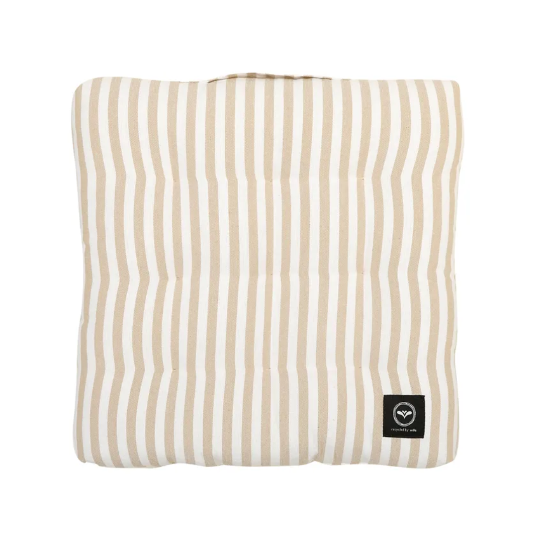 Sittdyna Melker från Recycling by Wille, randig , vit/beige, vattenavstötande