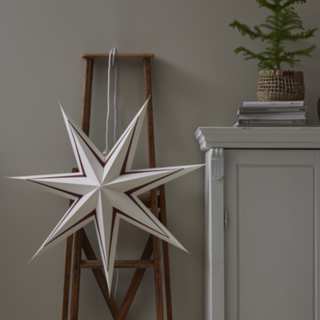 Stripe pappersstjärna från Star Trading, 77 cm, randig