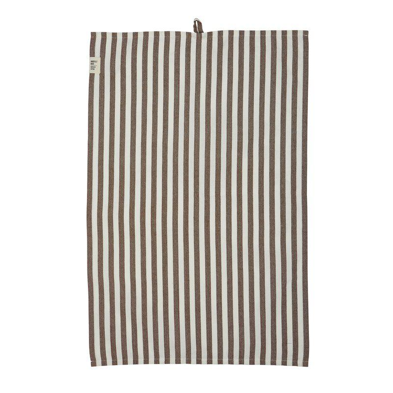 Svea kökshandduk från Fondaco, brun/vit, randig