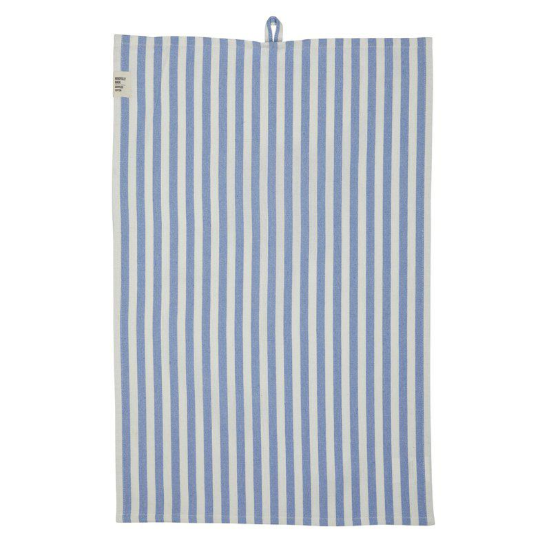 Svea kökshandduk från Fondaco, ljusblå/vit, randig