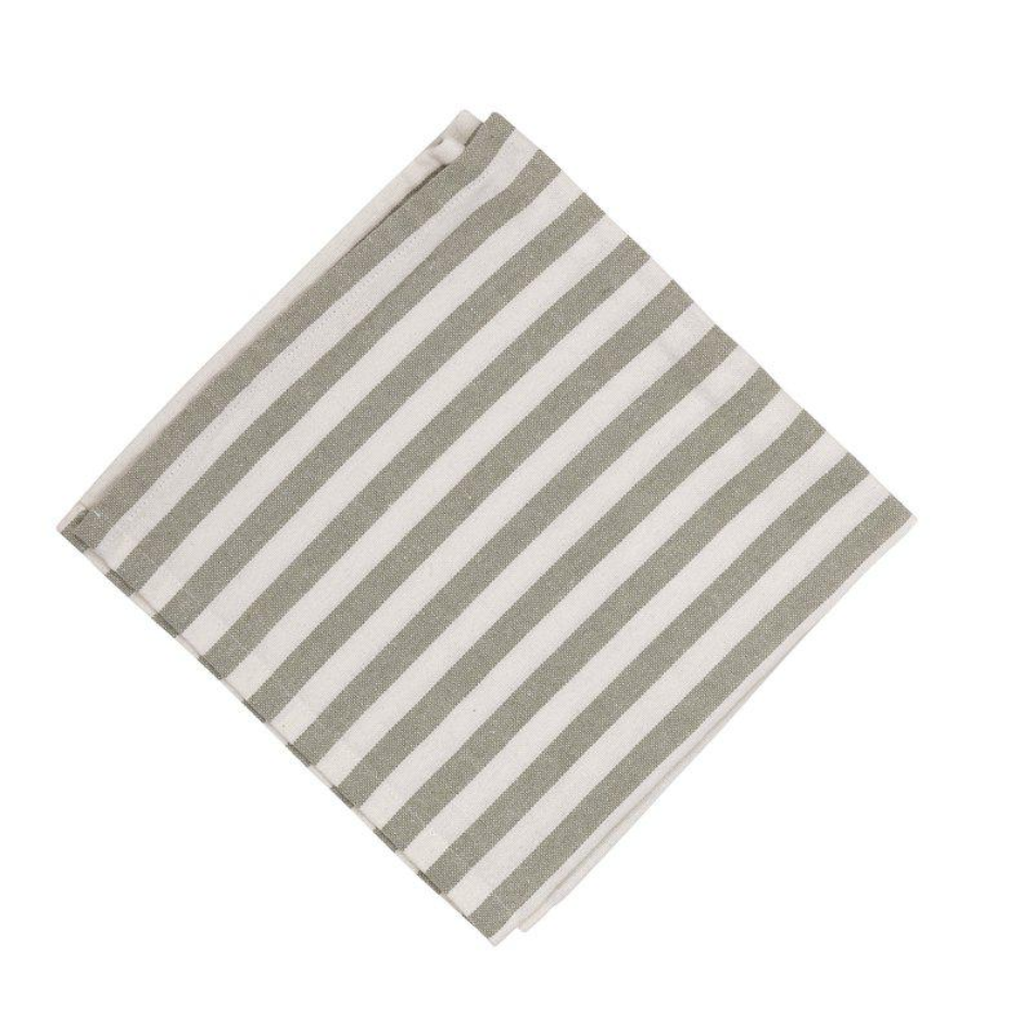 Svea tygservett från Fondaco, vit/lindgrön randig, 45x45 cm
