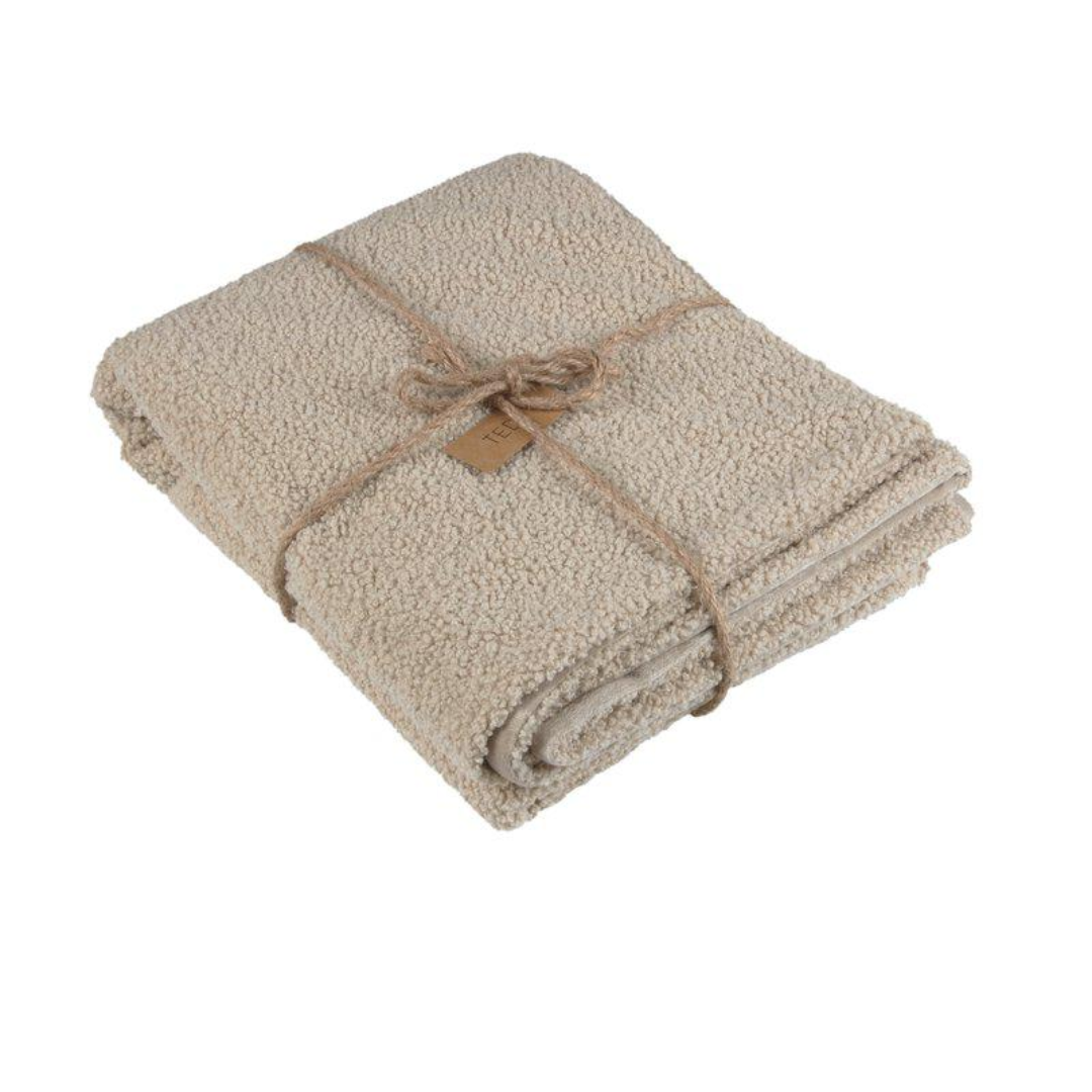 Ted pläd från Fondaco, beige, teddy