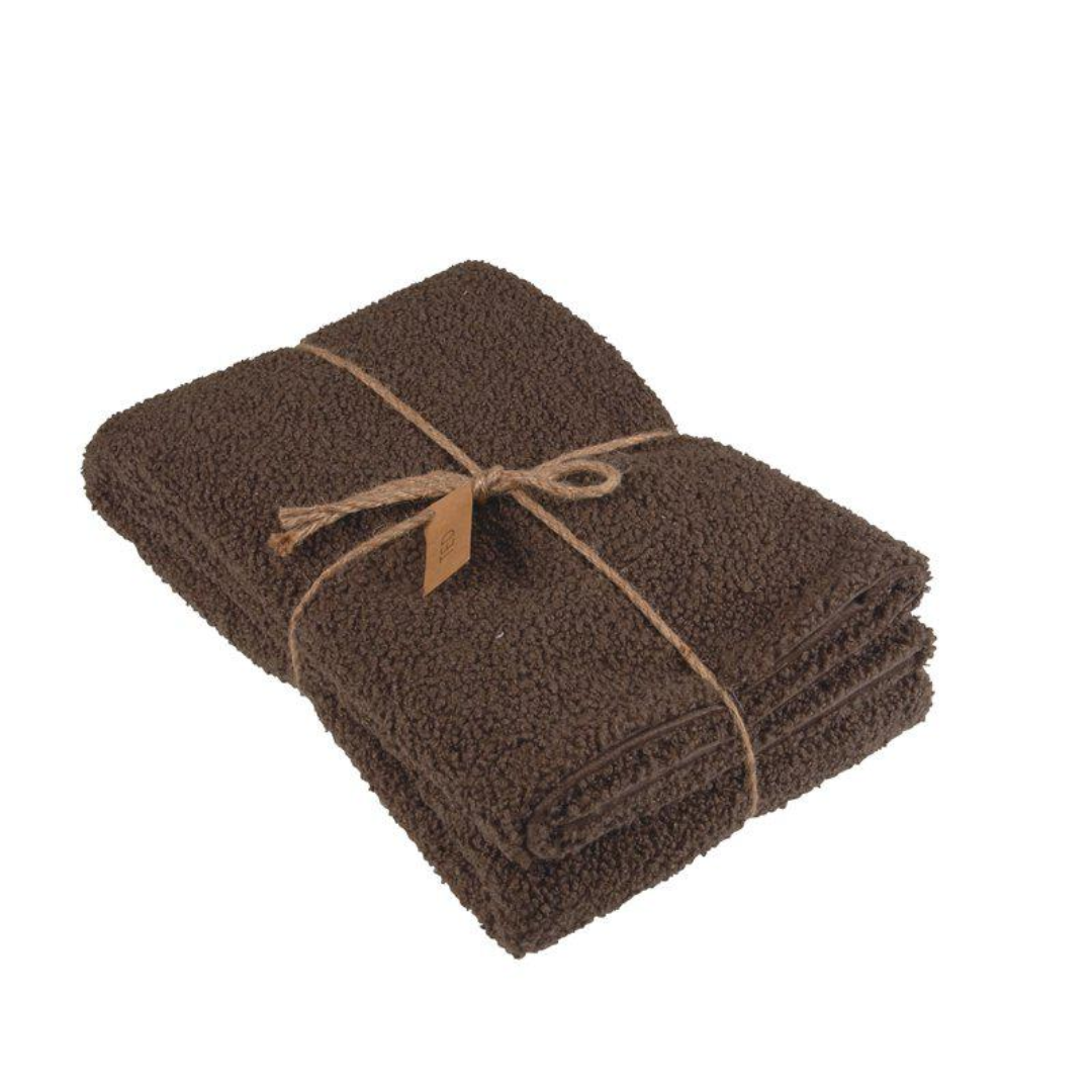 Ted pläd från Fondaco, brun, teddy