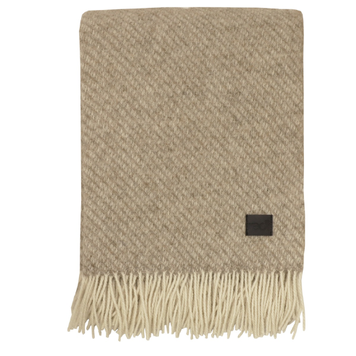 Ullpläd från Redlunds, 130x170 cm, beige