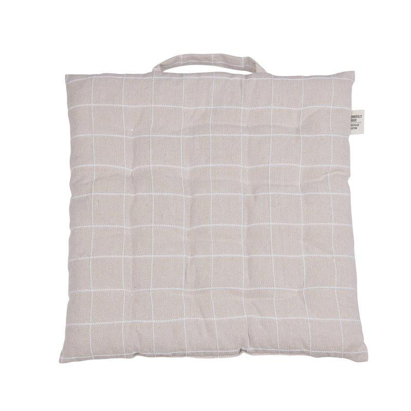 Axel sittdyna från Fondaco, vit/beige, rutig