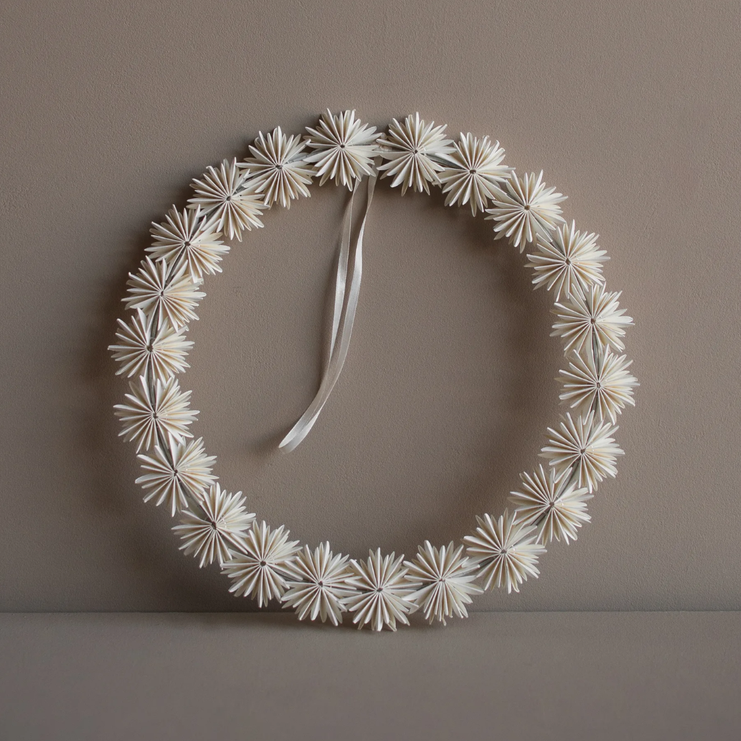 Paper flake krans julhänge från DBKD, vit