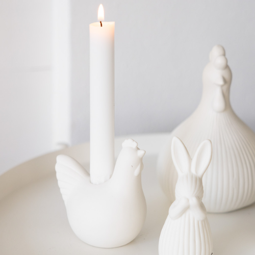 Agnes höna från Storefactory, vit, ljusstake