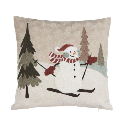Alpin kuddfodral från Fondaco, snögubbe, 48x48 cm