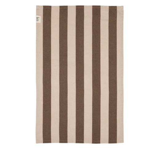 Amalia kökshandduk från Fondaco, randig brun/beige