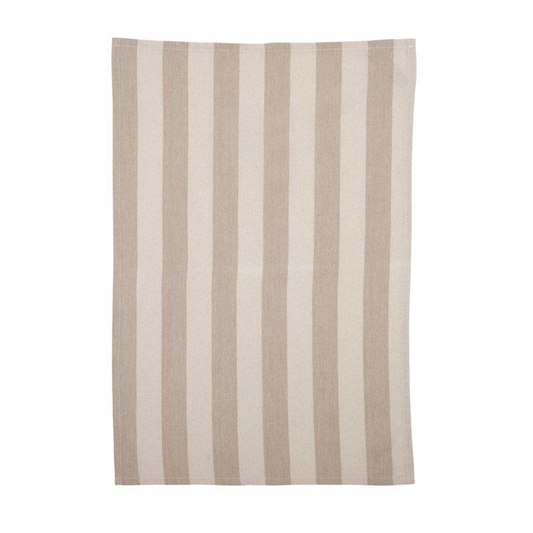 Amalia kökshandduk från Fondaco, randig vit/beige