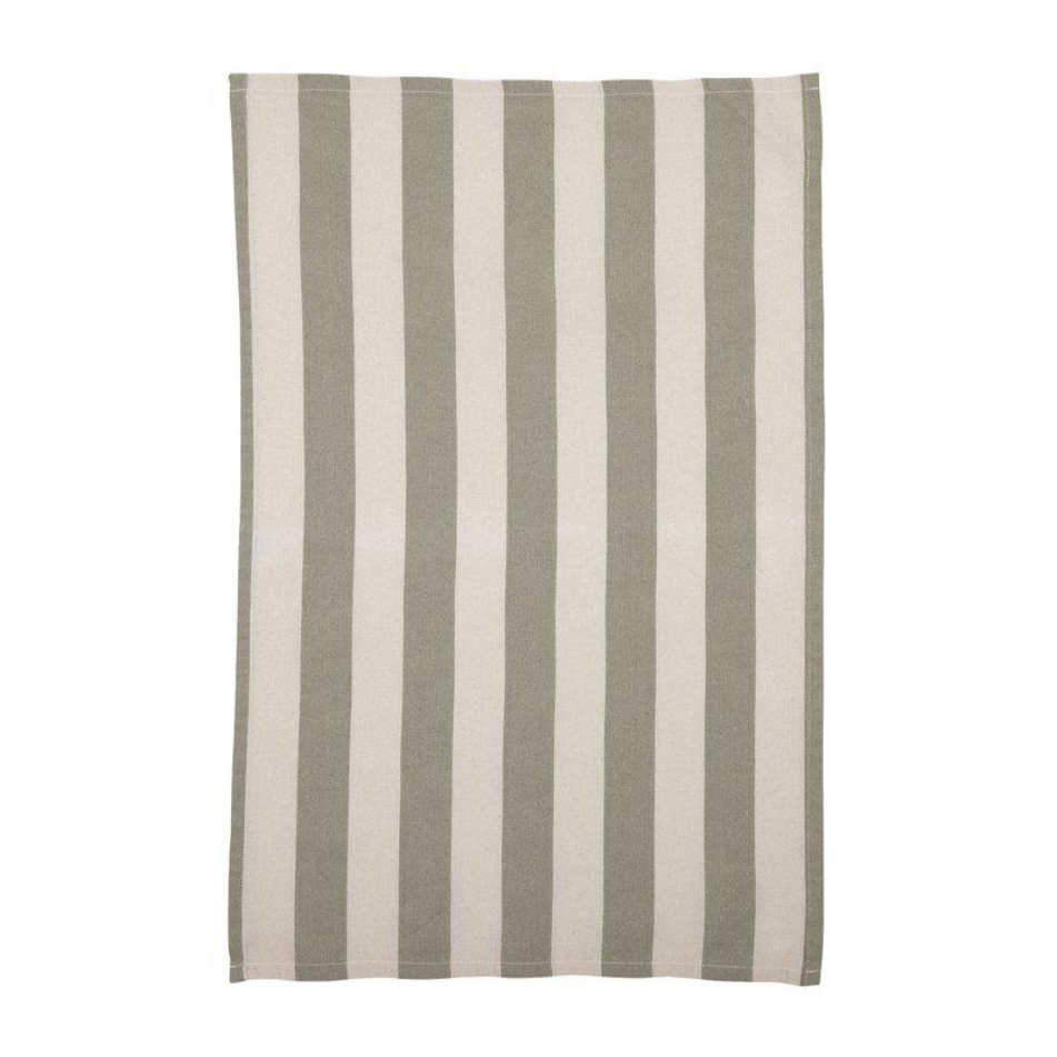 Amalia kökshandduk från Fondaco, randig vit/lindgrön