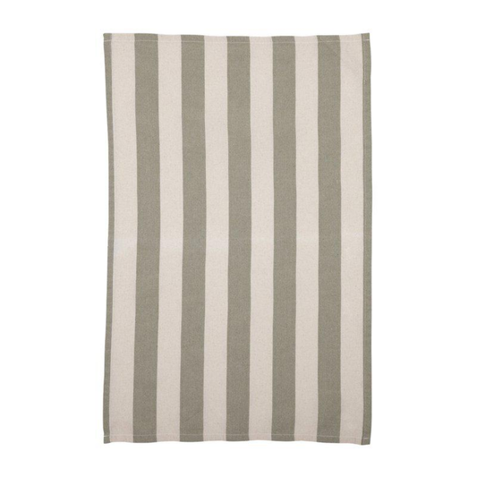 Amalia kökshandduk från Fondaco, randig vit/lindgrön