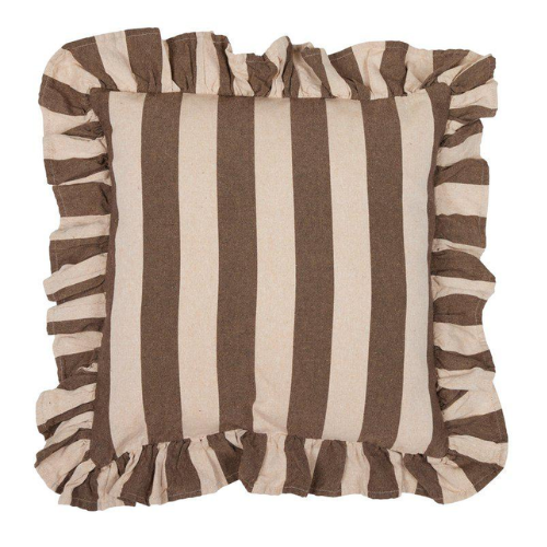 Amalia kuddfodral från Fondaco, randig beige/brun 45x45 cm