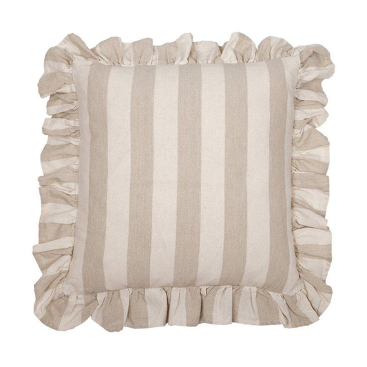 Amalia kuddfodral från Fondaco, randig vit/beige 45x45 cm