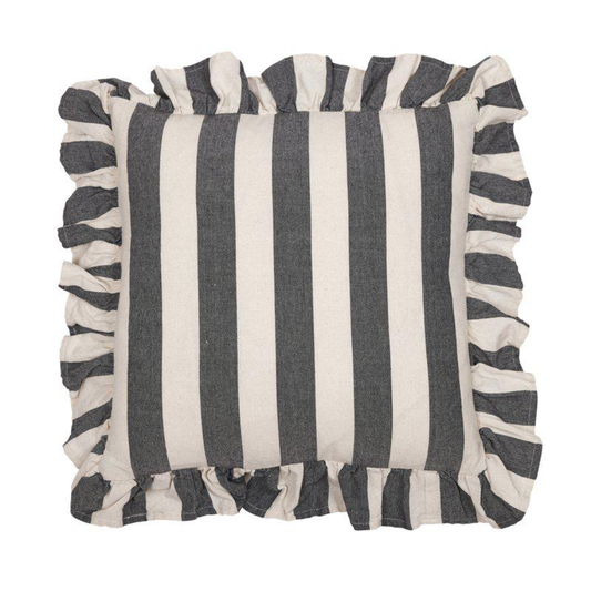 Amalia kuddfodral från Fondaco, randig vit/svart 45x45 cm