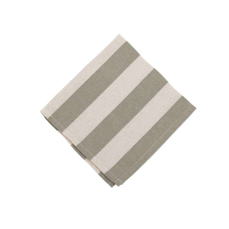 Amalia tygservett från Fondaco, randig vit/lindgrön