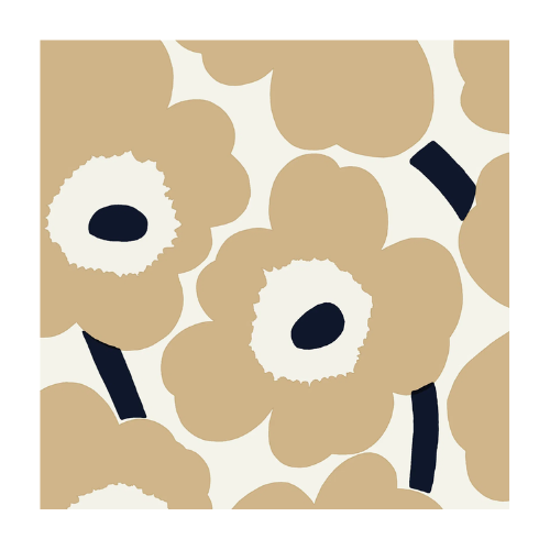 Blommiga servetter från Marimekko, kaffeservett, beiget, inredningsbutik Kalmar, inredning, lantligt, lantlig inredning, Heminredning, servett