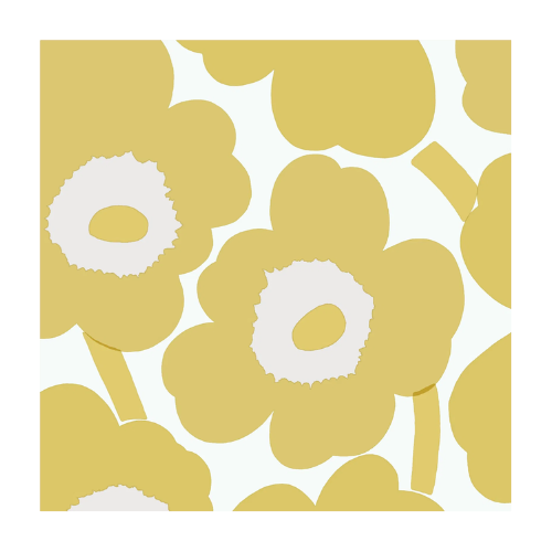 Blommiga servetter från Marimekko, kaffeservett, gula, inredningsbutik Kalmar, inredning, lantligt, lantlig inredning, Heminredning, servett